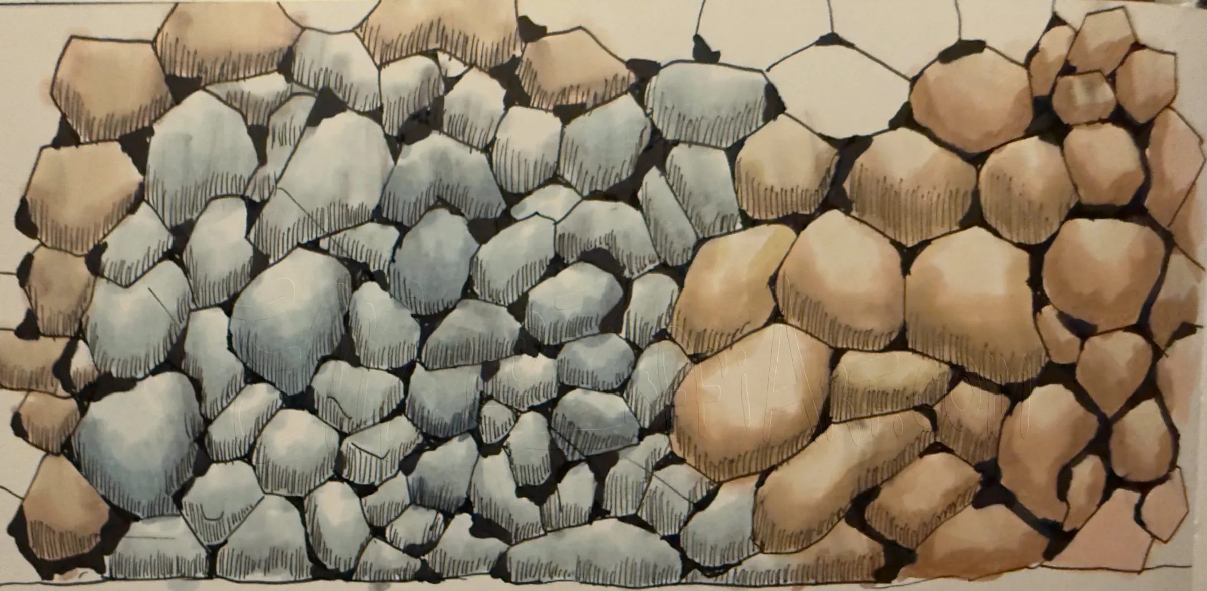 Blue Brown Rock Line Practice